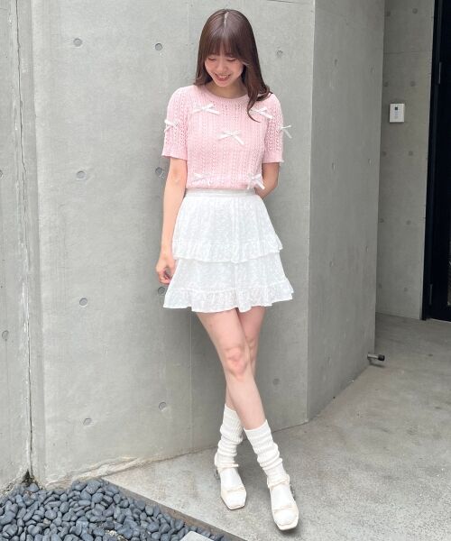 MAJESTIC LEGON / マジェスティックレゴン ニット・セーター | レーシーパターンリボンニット | 詳細19