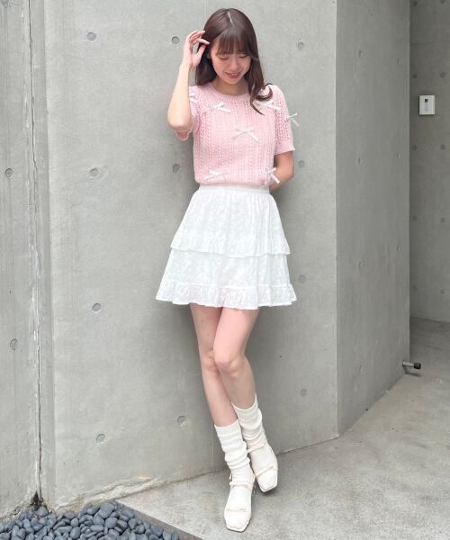 MAJESTIC LEGON / マジェスティックレゴン ニット・セーター | レーシーパターンリボンニット | 詳細20