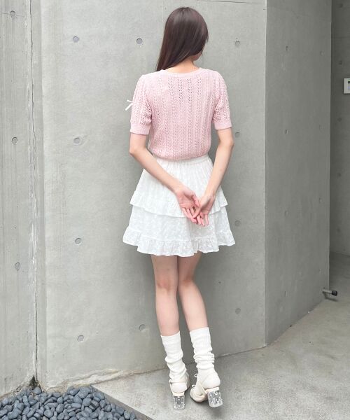 MAJESTIC LEGON / マジェスティックレゴン ニット・セーター | レーシーパターンリボンニット | 詳細22