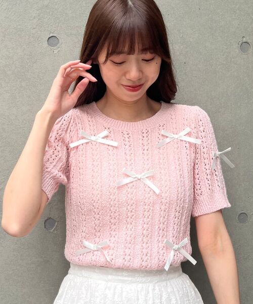 MAJESTIC LEGON / マジェスティックレゴン ニット・セーター | レーシーパターンリボンニット | 詳細23