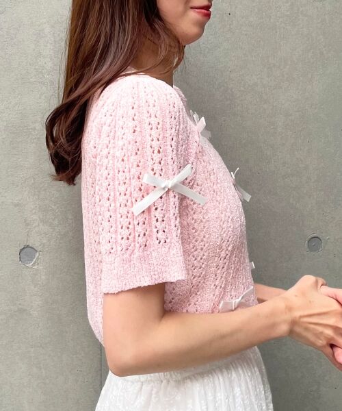 MAJESTIC LEGON / マジェスティックレゴン ニット・セーター | レーシーパターンリボンニット | 詳細25