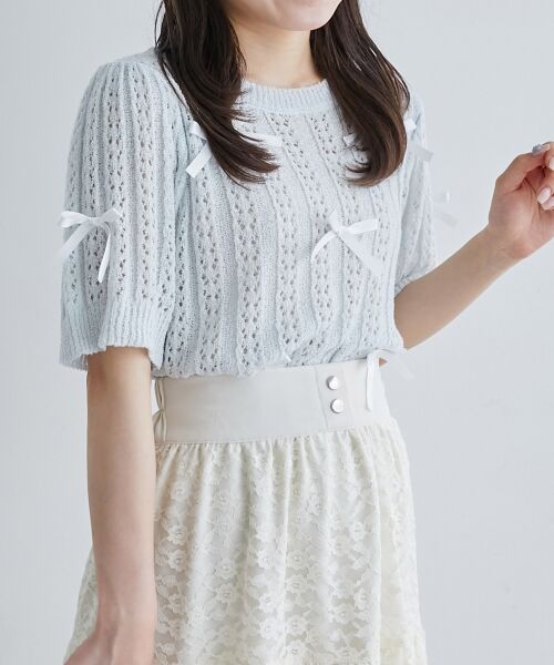 MAJESTIC LEGON / マジェスティックレゴン ニット・セーター | レーシーパターンリボンニット | 詳細28