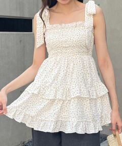 MAJESTIC LEGON / マジェスティックレゴン キャミソール・チューブトップ | ショルダーリボンティアードビスチェ