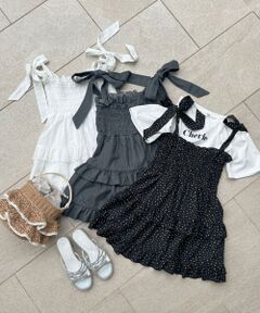 MAJESTIC LEGON / マジェスティックレゴン キャミソール・チューブトップ | ショルダーリボンティアードビスチェ