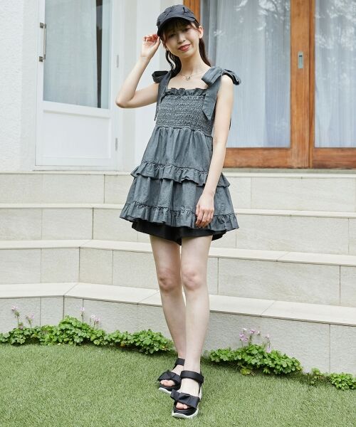 MAJESTIC LEGON / マジェスティックレゴン キャミソール・チューブトップ | ショルダーリボンティアードビスチェ | 詳細11