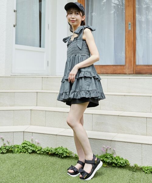 MAJESTIC LEGON / マジェスティックレゴン キャミソール・チューブトップ | ショルダーリボンティアードビスチェ | 詳細12