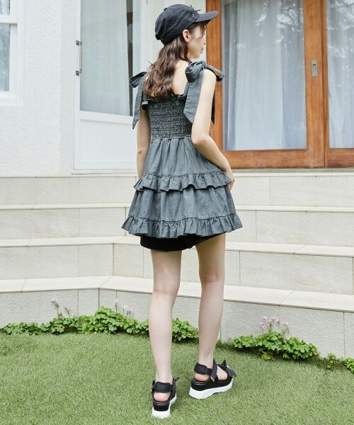 MAJESTIC LEGON / マジェスティックレゴン キャミソール・チューブトップ | ショルダーリボンティアードビスチェ | 詳細13