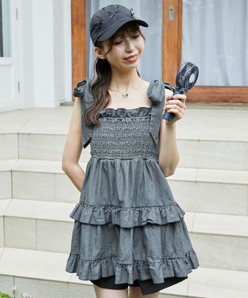 MAJESTIC LEGON / マジェスティックレゴン キャミソール・チューブトップ | ショルダーリボンティアードビスチェ | 詳細14