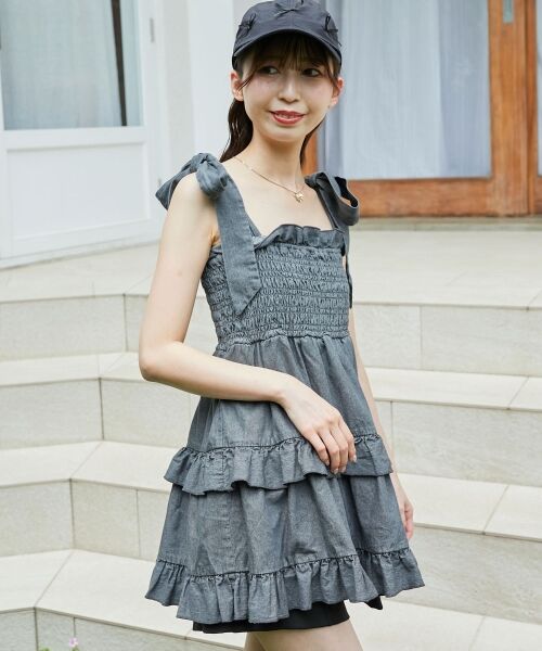 MAJESTIC LEGON / マジェスティックレゴン キャミソール・チューブトップ | ショルダーリボンティアードビスチェ | 詳細16