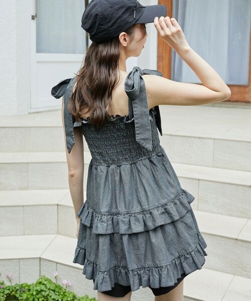 MAJESTIC LEGON / マジェスティックレゴン キャミソール・チューブトップ | ショルダーリボンティアードビスチェ | 詳細17