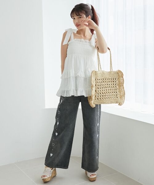 MAJESTIC LEGON / マジェスティックレゴン キャミソール・チューブトップ | ショルダーリボンティアードビスチェ | 詳細25