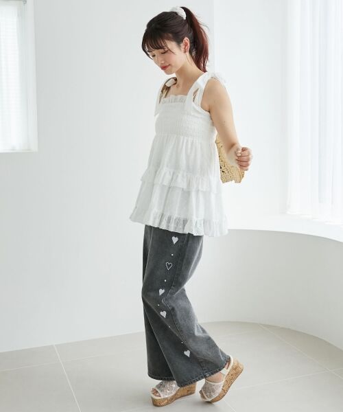 MAJESTIC LEGON / マジェスティックレゴン キャミソール・チューブトップ | ショルダーリボンティアードビスチェ | 詳細26