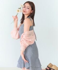 MAJESTIC LEGON / マジェスティックレゴン ミニ丈・ひざ丈ワンピース | ショルダーリボンミニキャミワンピ