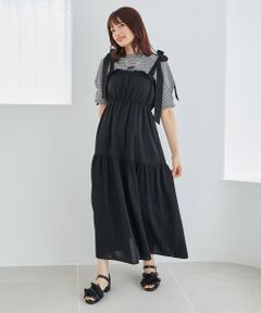 MAJESTIC LEGON / マジェスティックレゴン ミニ丈・ひざ丈ワンピース | 肩リボンキャミワンピース