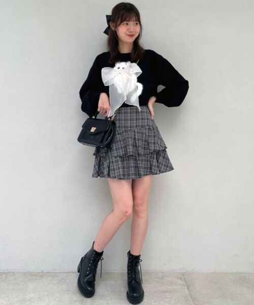 MAJESTIC LEGON / マジェスティックレゴン ミニ・ひざ丈スカート | ティアードフリルミニスカパン | 詳細1