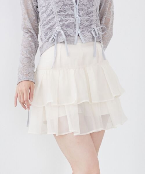 MAJESTIC LEGON / マジェスティックレゴン ミニ・ひざ丈スカート | ティアードフリルミニスカパン | 詳細12