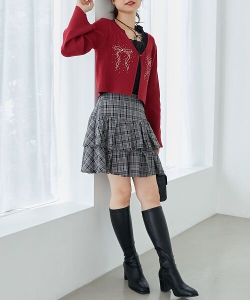 MAJESTIC LEGON / マジェスティックレゴン ミニ・ひざ丈スカート | ティアードフリルミニスカパン | 詳細3