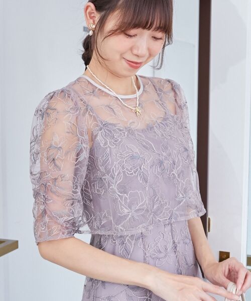 MAJESTIC LEGON / マジェスティックレゴン ドレス | フラワーエンブロイダリーセットドレス | 詳細6