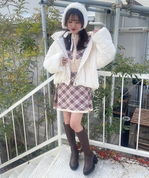 MAJESTIC LEGON / マジェスティックレゴン ミニ丈・ひざ丈ワンピース | レディパターンカーデセットワンピ | 詳細25