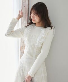 MAJESTIC LEGON / マジェスティックレゴン ロング・マキシ丈ワンピース | ショルダーフリルドッキングワンピ