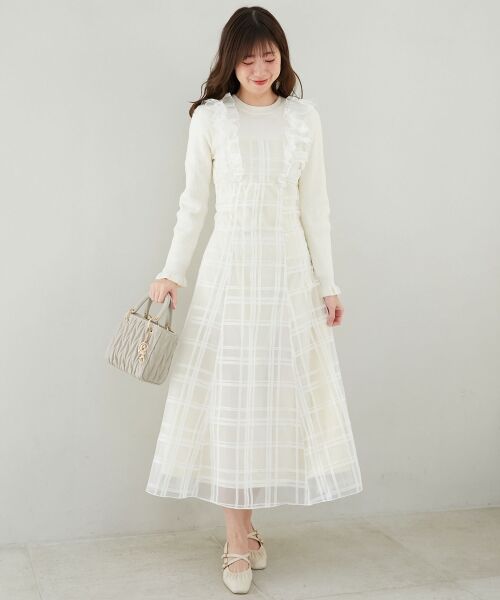 MAJESTIC LEGON / マジェスティックレゴン ロング・マキシ丈ワンピース | ショルダーフリルドッキングワンピ | 詳細1