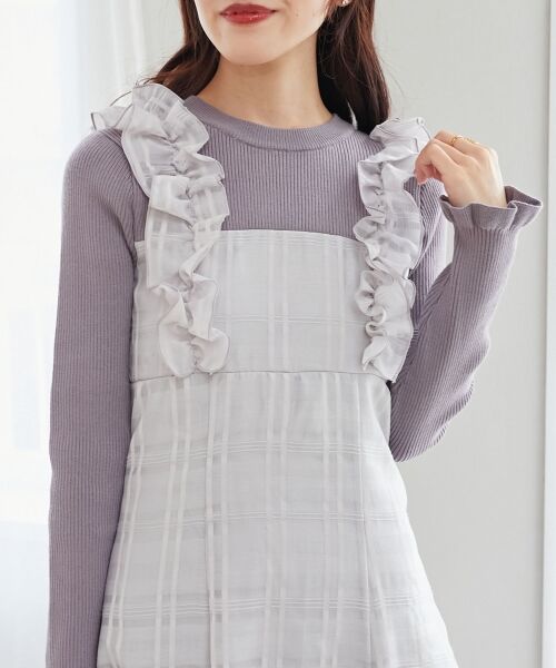 MAJESTIC LEGON / マジェスティックレゴン ロング・マキシ丈ワンピース | ショルダーフリルドッキングワンピ | 詳細14