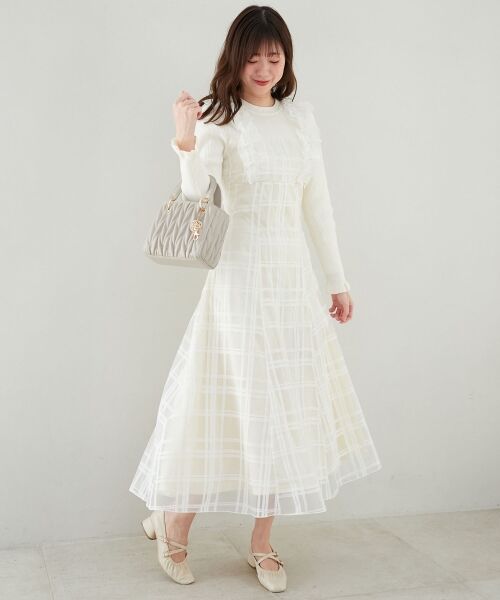 MAJESTIC LEGON / マジェスティックレゴン ロング・マキシ丈ワンピース | ショルダーフリルドッキングワンピ | 詳細2