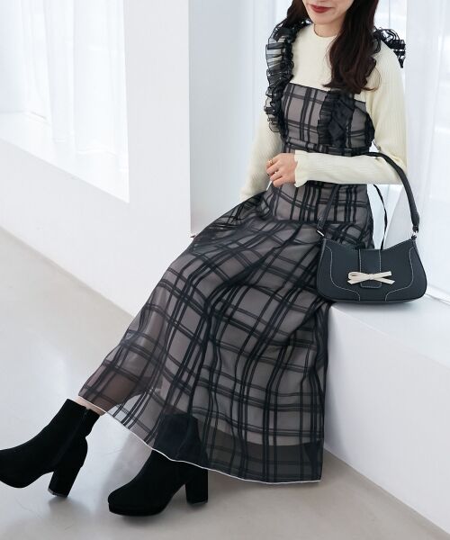 MAJESTIC LEGON / マジェスティックレゴン ロング・マキシ丈ワンピース | ショルダーフリルドッキングワンピ | 詳細20