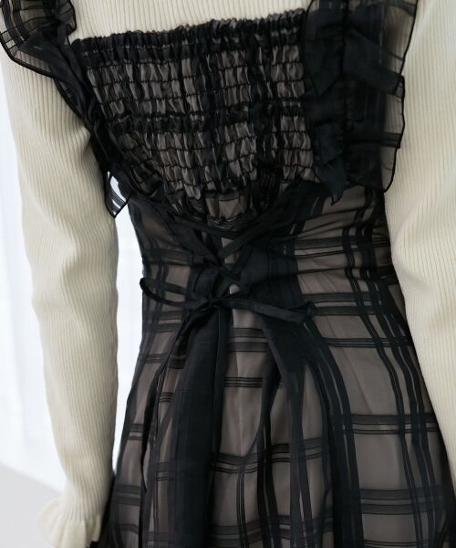 MAJESTIC LEGON / マジェスティックレゴン ロング・マキシ丈ワンピース | ショルダーフリルドッキングワンピ | 詳細25