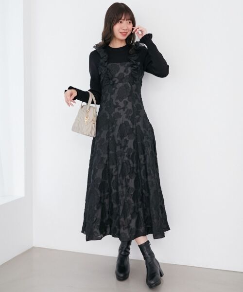 MAJESTIC LEGON / マジェスティックレゴン ロング・マキシ丈ワンピース | ショルダーフリルドッキングワンピ | 詳細26