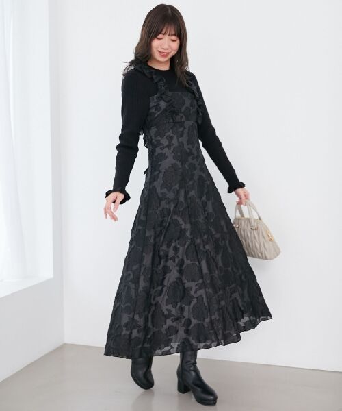 MAJESTIC LEGON / マジェスティックレゴン ロング・マキシ丈ワンピース | ショルダーフリルドッキングワンピ | 詳細27