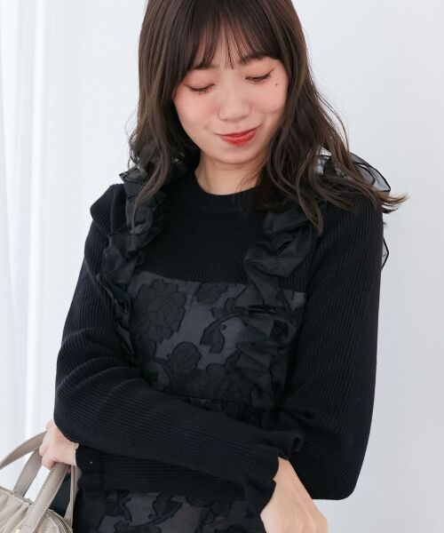 MAJESTIC LEGON / マジェスティックレゴン ロング・マキシ丈ワンピース | ショルダーフリルドッキングワンピ | 詳細29