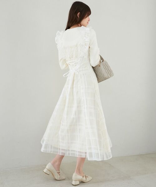 MAJESTIC LEGON / マジェスティックレゴン ロング・マキシ丈ワンピース | ショルダーフリルドッキングワンピ | 詳細3