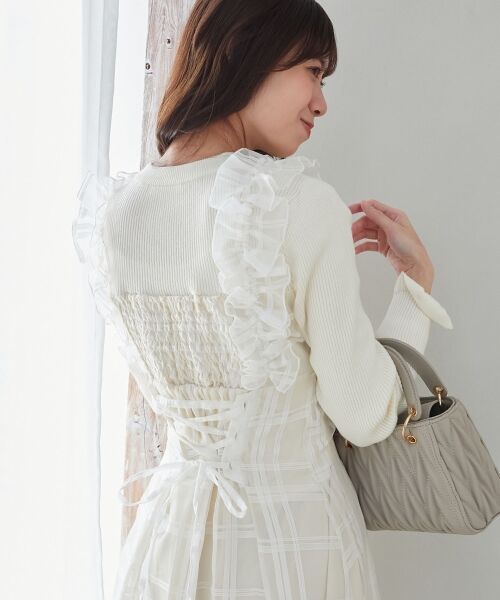 MAJESTIC LEGON / マジェスティックレゴン ロング・マキシ丈ワンピース | ショルダーフリルドッキングワンピ | 詳細6