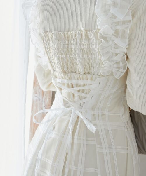 MAJESTIC LEGON / マジェスティックレゴン ロング・マキシ丈ワンピース | ショルダーフリルドッキングワンピ | 詳細7