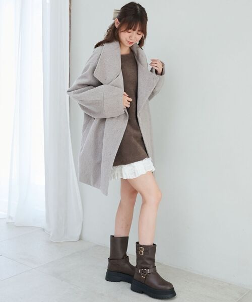 MAJESTIC LEGON / マジェスティックレゴン その他アウター | ボリュームスリーブミディコート | 詳細4