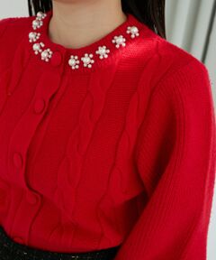 MAJESTIC LEGON / マジェスティックレゴン カーディガン・ボレロ | パールケーブルカーディガン