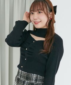 MAJESTIC LEGON / マジェスティックレゴン ニット・セーター | リボンセットデコルテオープンニット