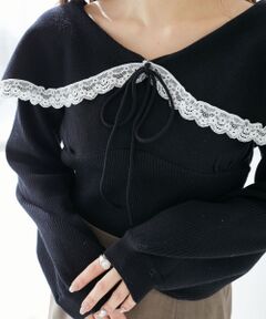 MAJESTIC LEGON / マジェスティックレゴン ニット・セーター | レースカラー2WAYニット