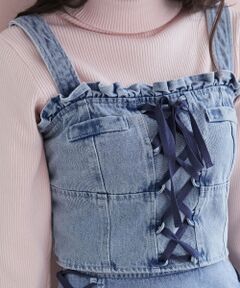 MAJESTIC LEGON / マジェスティックレゴン キャミソール・チューブトップ | フロントレースアップビスチェ