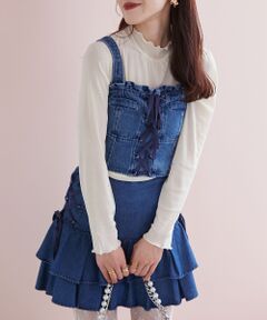 MAJESTIC LEGON / マジェスティックレゴン キャミソール・チューブトップ | フロントレースアップビスチェ