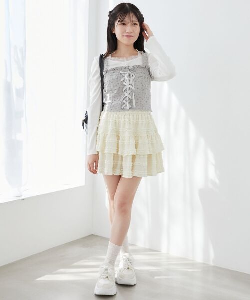 MAJESTIC LEGON / マジェスティックレゴン キャミソール・チューブトップ | フロントレースアップビスチェ | 詳細1