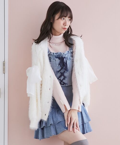 MAJESTIC LEGON / マジェスティックレゴン キャミソール・チューブトップ | フロントレースアップビスチェ | 詳細10