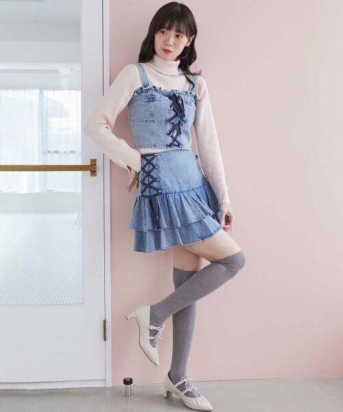 MAJESTIC LEGON / マジェスティックレゴン キャミソール・チューブトップ | フロントレースアップビスチェ | 詳細11