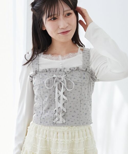 MAJESTIC LEGON / マジェスティックレゴン キャミソール・チューブトップ | フロントレースアップビスチェ | 詳細4