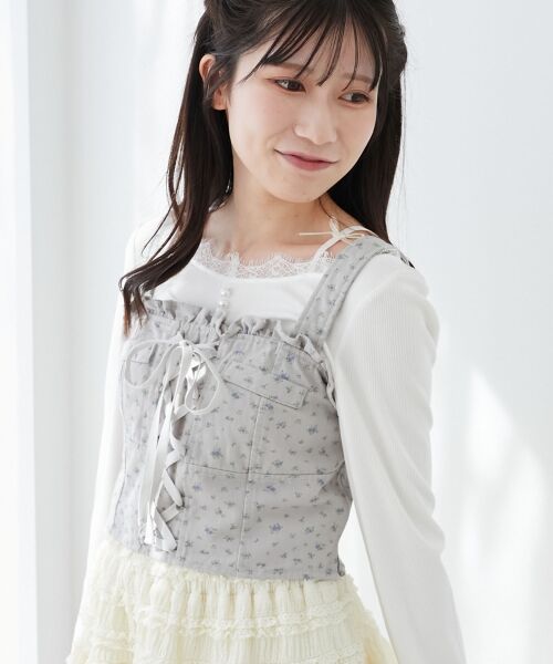 MAJESTIC LEGON / マジェスティックレゴン キャミソール・チューブトップ | フロントレースアップビスチェ | 詳細5