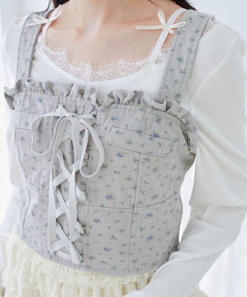 MAJESTIC LEGON / マジェスティックレゴン キャミソール・チューブトップ | フロントレースアップビスチェ | 詳細7