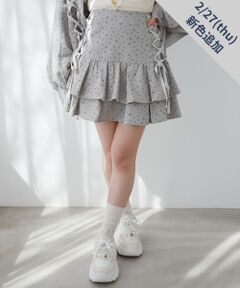 MAJESTIC LEGON / マジェスティックレゴン ミニ・ひざ丈スカート | サイドレースアップフリルスカパン