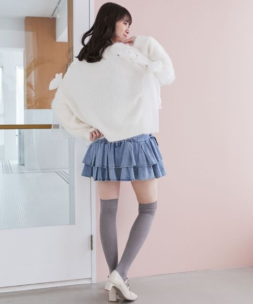 MAJESTIC LEGON / マジェスティックレゴン ミニ・ひざ丈スカート | サイドレースアップフリルスカパン | 詳細10