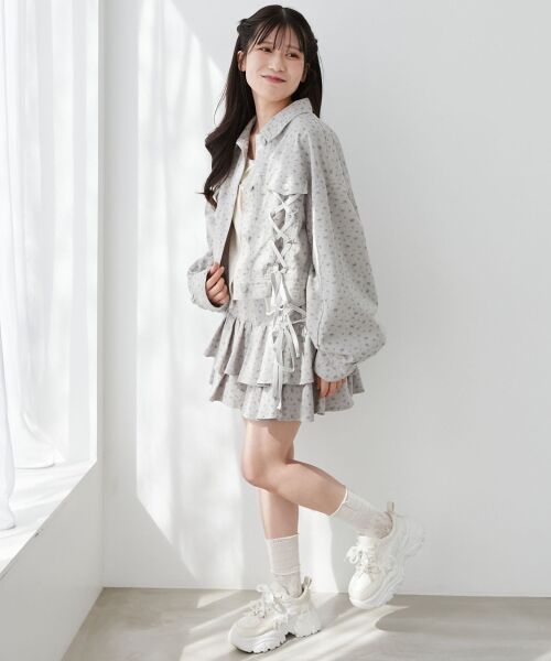 MAJESTIC LEGON / マジェスティックレゴン ミニ・ひざ丈スカート | サイドレースアップフリルスカパン | 詳細2